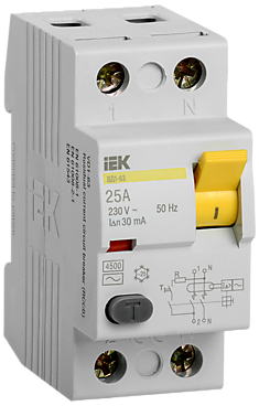 Выключатель дифференциальный ВД1-63 (УЗО) 2Р 25А 30мА